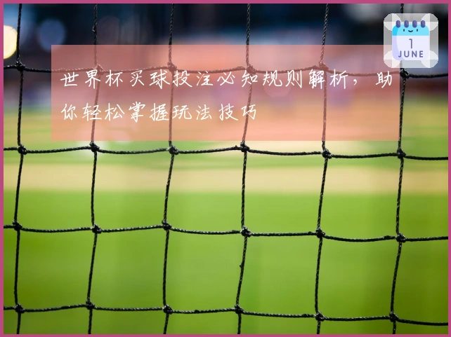 世界杯买球投注必知规则解析，助你轻松掌握玩法技巧
